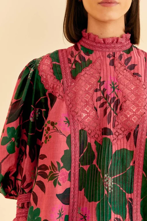  BLUSH FLORAL YARD BLOUSE