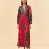  BLUSH FLORAL YARD FRINGE MAXI DRESS
