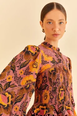  BLUSH GARDEN BLOOM SMOCKED BLOUSE