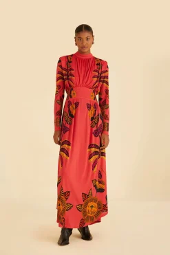  BLUSH LIVING BLOOM HIGH NECK MAXI DRESS