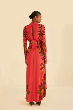  BLUSH LIVING BLOOM HIGH NECK MAXI DRESS