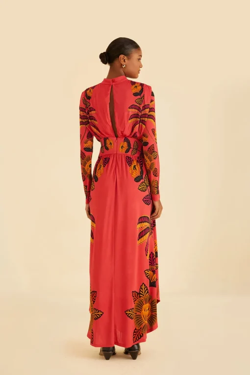  BLUSH LIVING BLOOM HIGH NECK MAXI DRESS