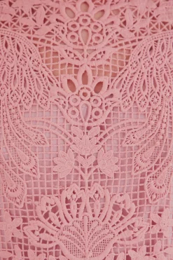  BLUSH PINK GUIPURE LONG SLEEVE BLOUSE