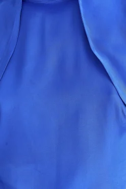  BRIGHT BLUE BACKLESS RUFFLE SLEEVE MINI DRESS