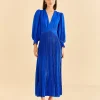  BRIGHT BLUE FRINGES MAXI DRESS
