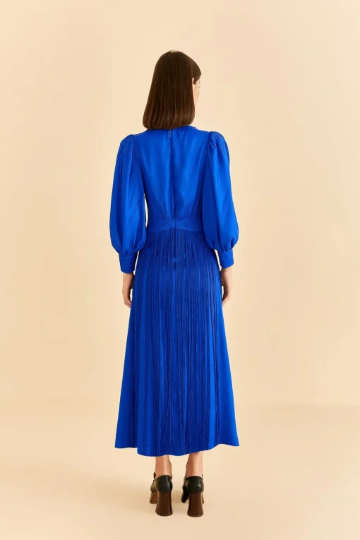  BRIGHT BLUE FRINGES MAXI DRESS