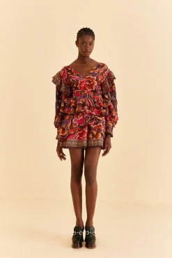  BROWN BRIGHT FLORA BLOUSE