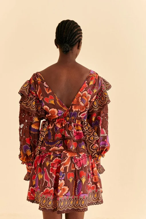  BROWN BRIGHT FLORA BLOUSE