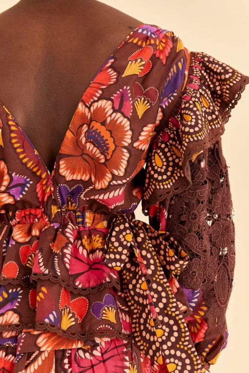  BROWN BRIGHT FLORA BLOUSE