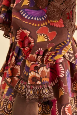  BROWN BRIGHT FLORA BLOUSE