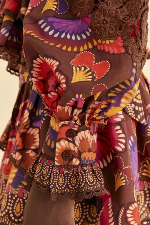  BROWN BRIGHT FLORA BLOUSE