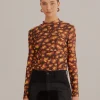  BROWN LEOPARD DESIRE TULLE BLOUSE