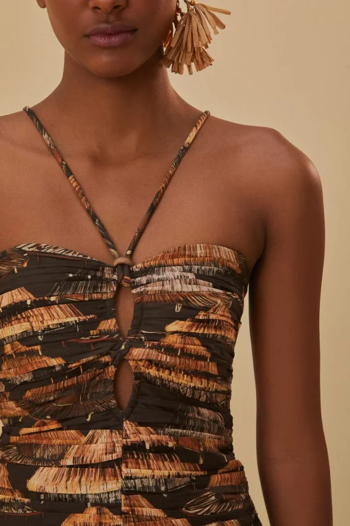  BROWN SHUHU MAXI DRESS SLEEVELESS