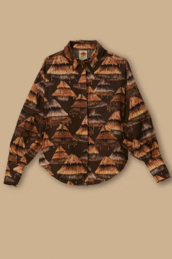  BROWN SHUHU SHIRT LONG SLEEVES