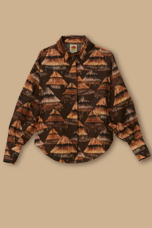  BROWN SHUHU SHIRT LONG SLEEVES