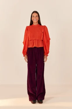  BURGUNDY CORDUROY PANTS