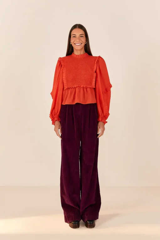  BURGUNDY CORDUROY PANTS