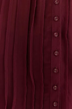  BURGUNDY RUFFLE BLOUSE