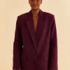  BURGUNDY STRAIGHT BLAZER
