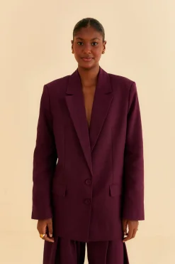  BURGUNDY STRAIGHT BLAZER