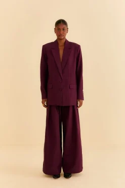  BURGUNDY STRAIGHT BLAZER