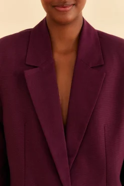  BURGUNDY STRAIGHT BLAZER
