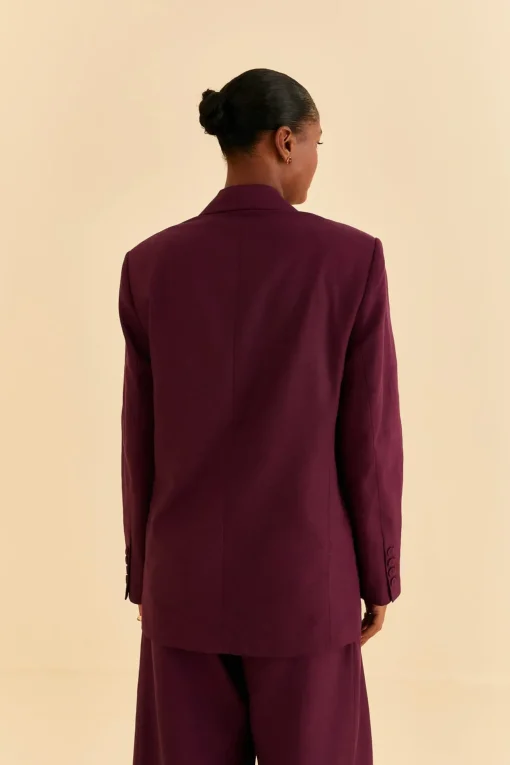  BURGUNDY STRAIGHT BLAZER