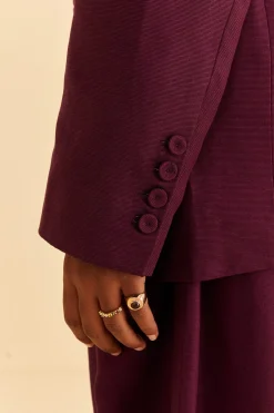 BURGUNDY STRAIGHT BLAZER