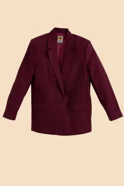 BURGUNDY STRAIGHT BLAZER