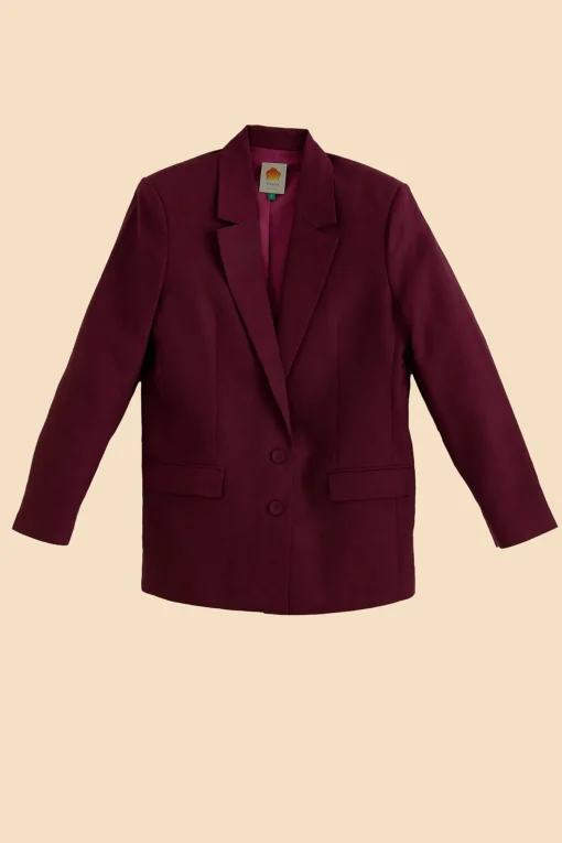  BURGUNDY STRAIGHT BLAZER
