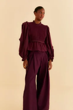  BURGUNDY TAILORED PANTS