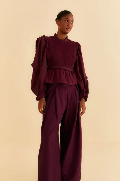  BURGUNDY TAILORED PANTS