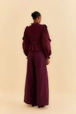  BURGUNDY TAILORED PANTS