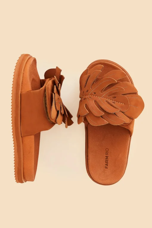  CARAMEL MONSTERA ANATOMIC SLIDE SANDAL