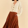  CARAMEL RUFFLE MAXI SKIRT