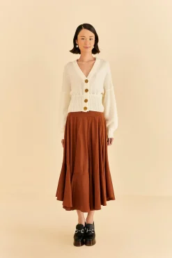  CARAMEL RUFFLE MAXI SKIRT