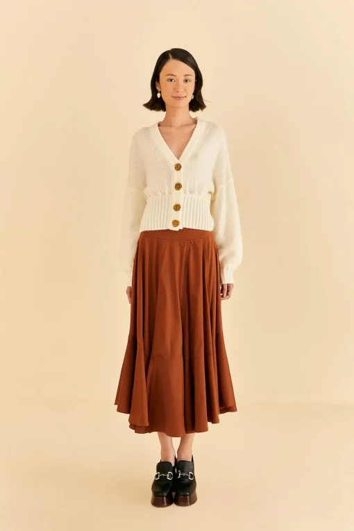  CARAMEL RUFFLE MAXI SKIRT