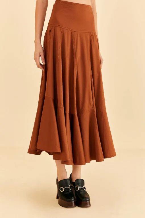  CARAMEL RUFFLE MAXI SKIRT