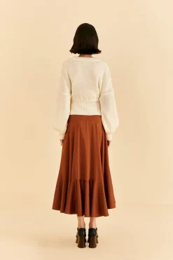  CARAMEL RUFFLE MAXI SKIRT