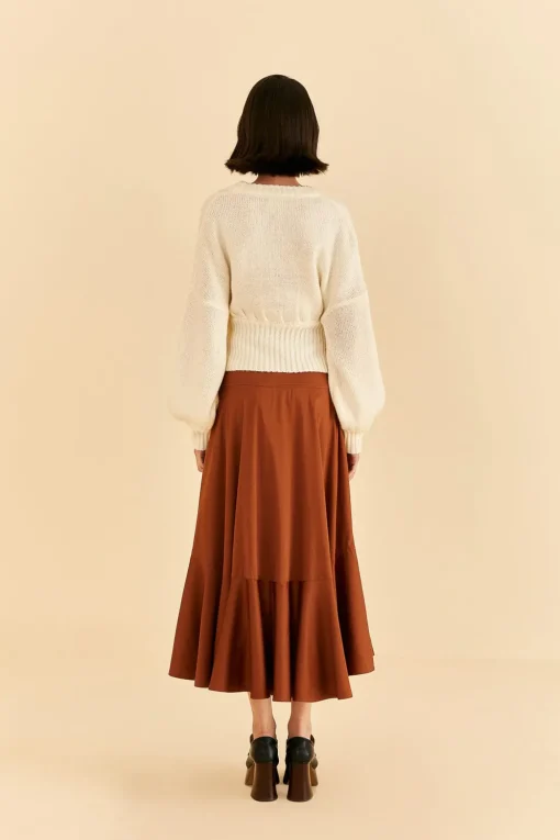  CARAMEL RUFFLE MAXI SKIRT