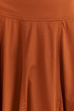  CARAMEL RUFFLE MAXI SKIRT