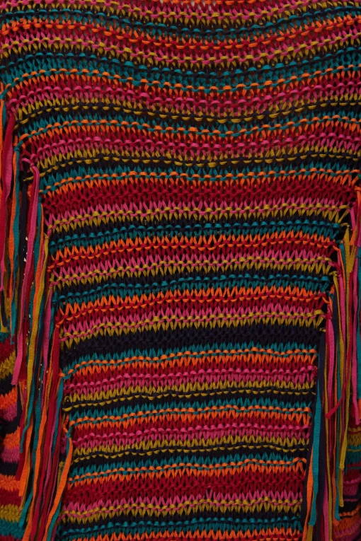  COLORFUL STRIPES KNIT CARDIGAN
