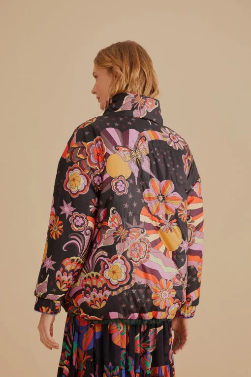  COLORFUL STRIPES KNIT REVERSIBLE PUFFER JACKET