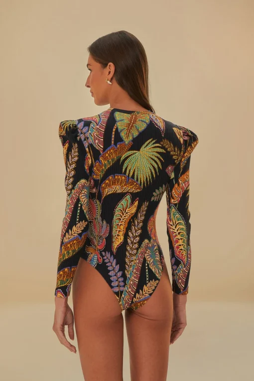  COOL FOLIAGE BLACK BODYSUIT
