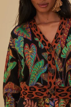  COOL FOLIAGE CROPPED KNIT CARDIGAN