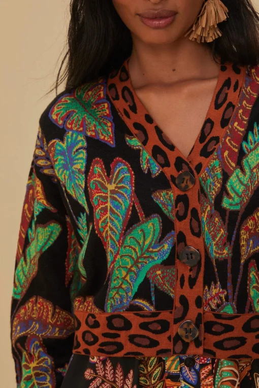  COOL FOLIAGE CROPPED KNIT CARDIGAN