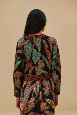  COOL FOLIAGE CROPPED KNIT CARDIGAN