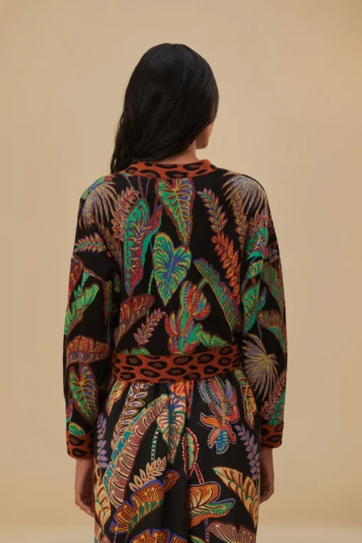  COOL FOLIAGE CROPPED KNIT CARDIGAN