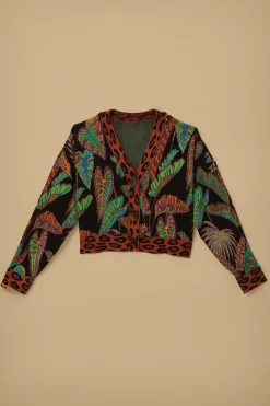  COOL FOLIAGE CROPPED KNIT CARDIGAN