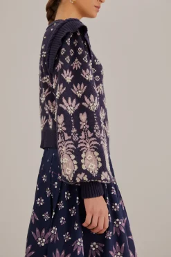  DARK BLUE AINIKA MARTINA KNIT SWEATER